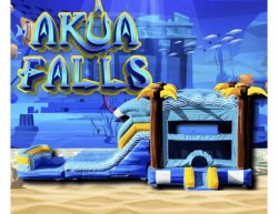 Akua Falls Bounce House and Dual Lane Slide Akua Falls Bounce House and Dual Lane Slide